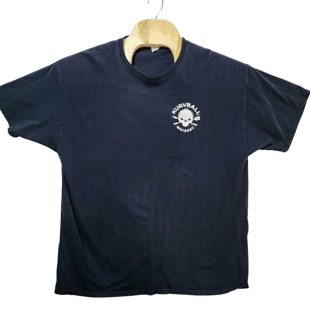 Kurvball Whiskey Sturgis 2022 82nd Anniversary Black T-Shirt Mens‎ XL BBQ Skull